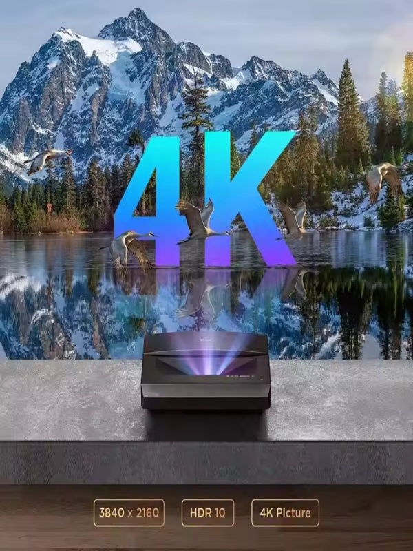 PaihaoUst Ultra Short Throw DLP 4K Projector Laser with DLP Link 3D Suspend 20W HiFi Speaker BT Cont