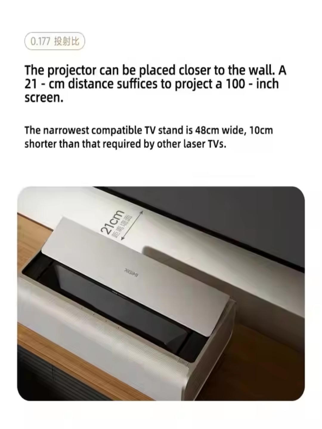 Xgimi Aura 2 Big Home Cinema Projector 4K Native UHD Ultra Short Throw Video Projector with Full Auto MEMC 3D Game Mode Beamer