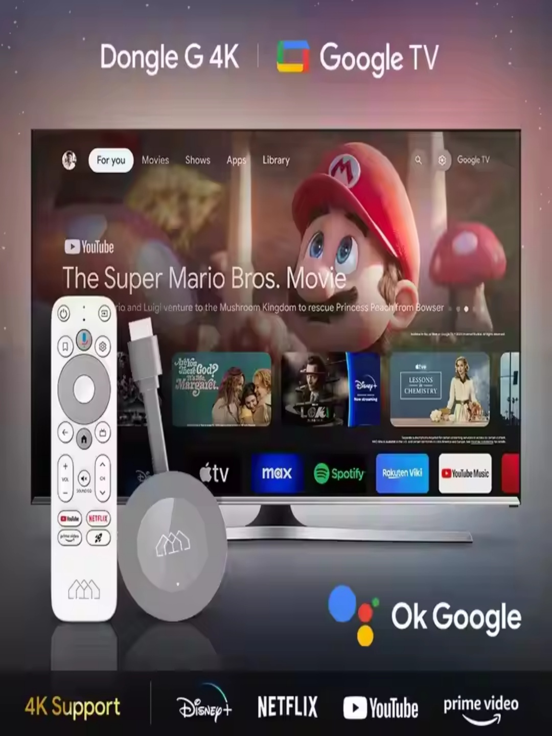 4K for Google TV Stick Certified GD2 Homatics Dongle G 32GB HAKO PRO 2GB RAM Amlogic Processor Core 