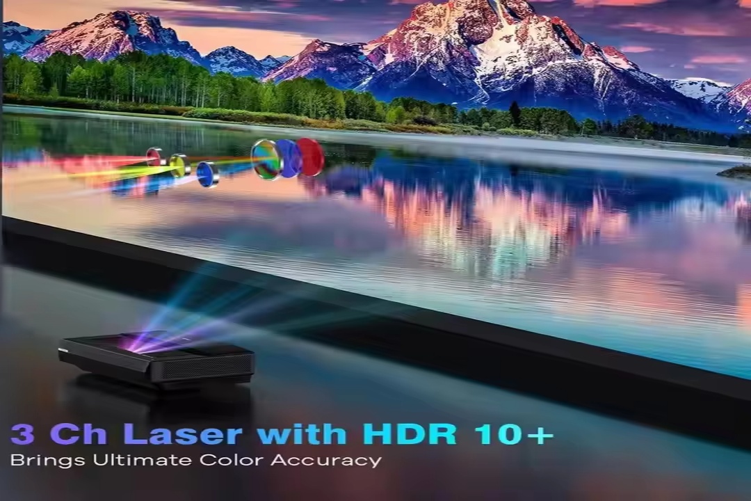 PaihaoUst Ultra Short Throw DLP 4K Projector Laser with DLP Link 3D Suspend 20W HiFi Speaker BT Control Proyector 4K