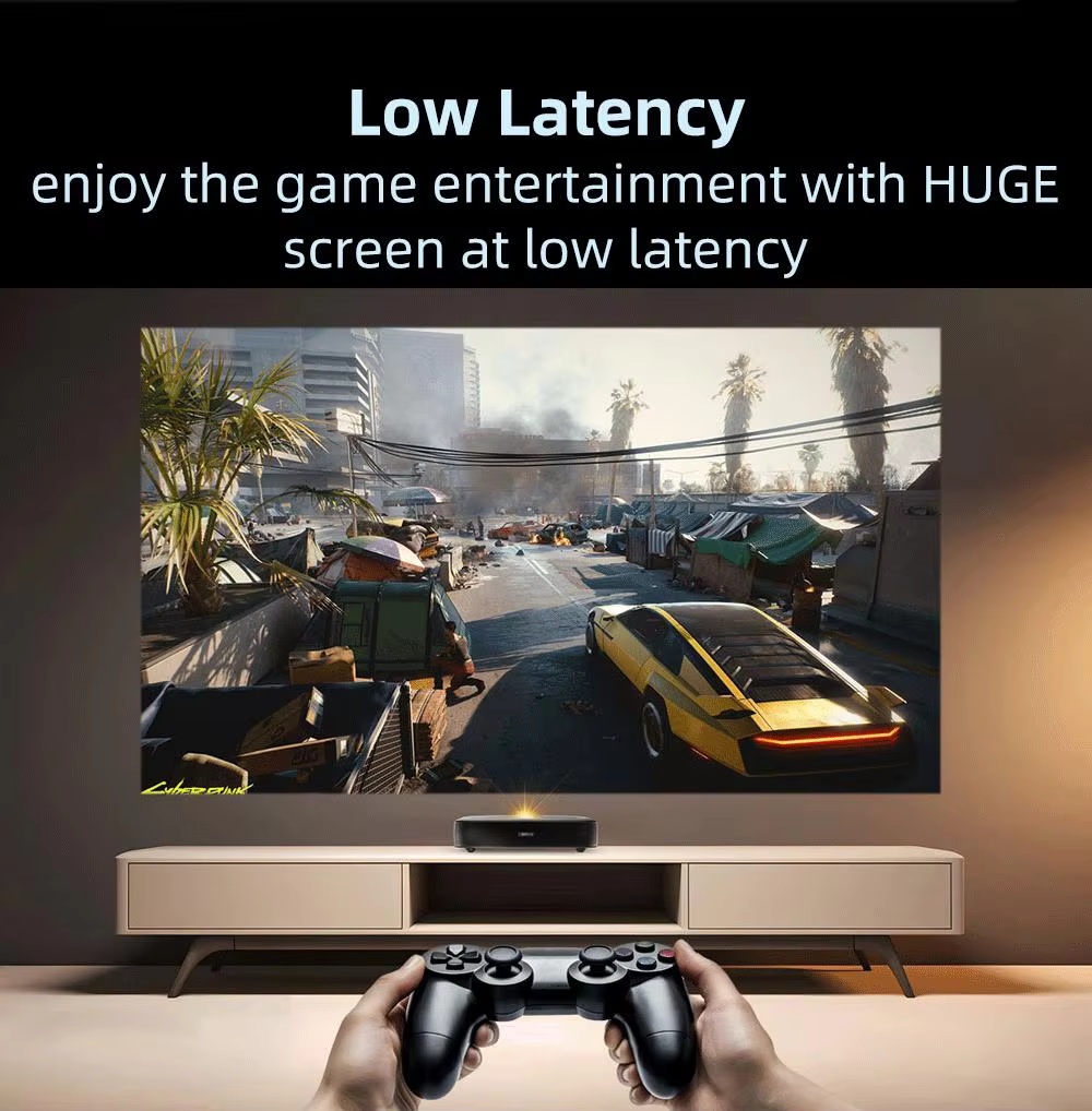 Paihao H2 4K Full 3D Ultra Short Throw Ratio Projector Triple Laser WAN OS Dual WiFi Wireless Video Beamer