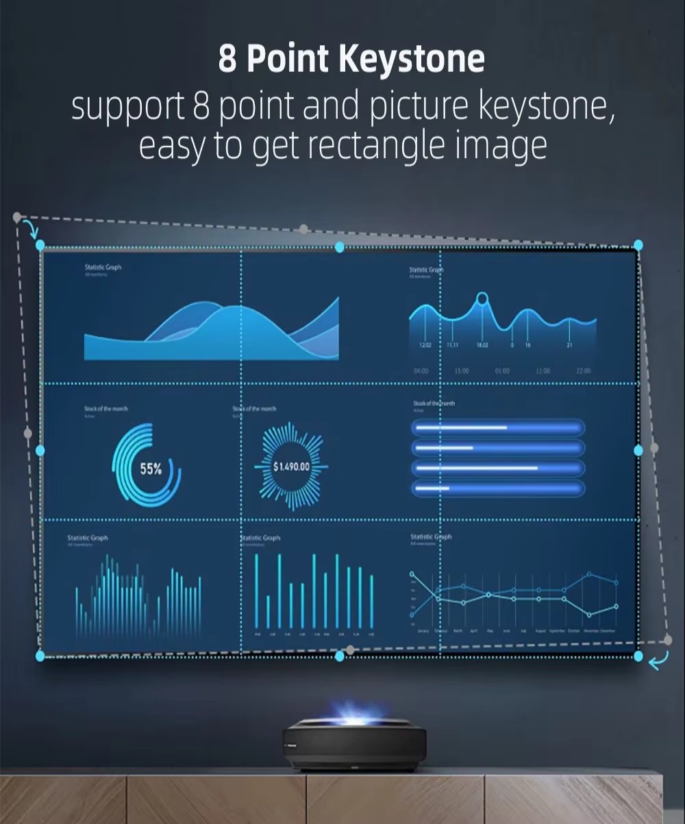 Hisense T52 UST Professional Laser Projector DLP Home Theater Beamer Auto Focus for Efficient Multi-role Meeting Video US Plug