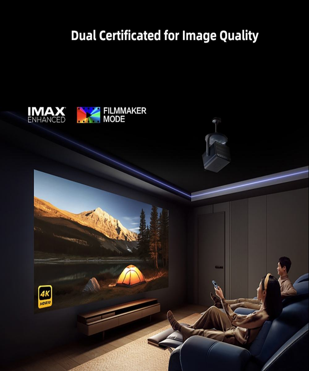 Hisense Vidda C2 Pro Triple Laser 4K UHD Projector, Full Color RGB Projector with Full Auto 240 HZ 1.67X Zoom 3D Video Projector