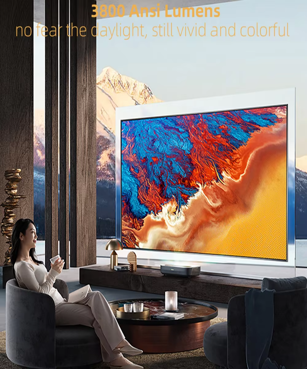 Hisense 80 L9H 4K Triple RGB Laser Beamer 3800 ANSI Lumens DTS/Doby Sound Ultra Short Throw UST Projector DLP Lens Portable TV