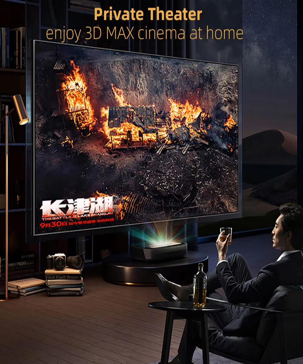 Hisense 80 L9H 4K Triple RGB Laser Beamer 3800 ANSI Lumens DTS/Doby Sound Ultra Short Throw UST Projector DLP Lens Portable TV