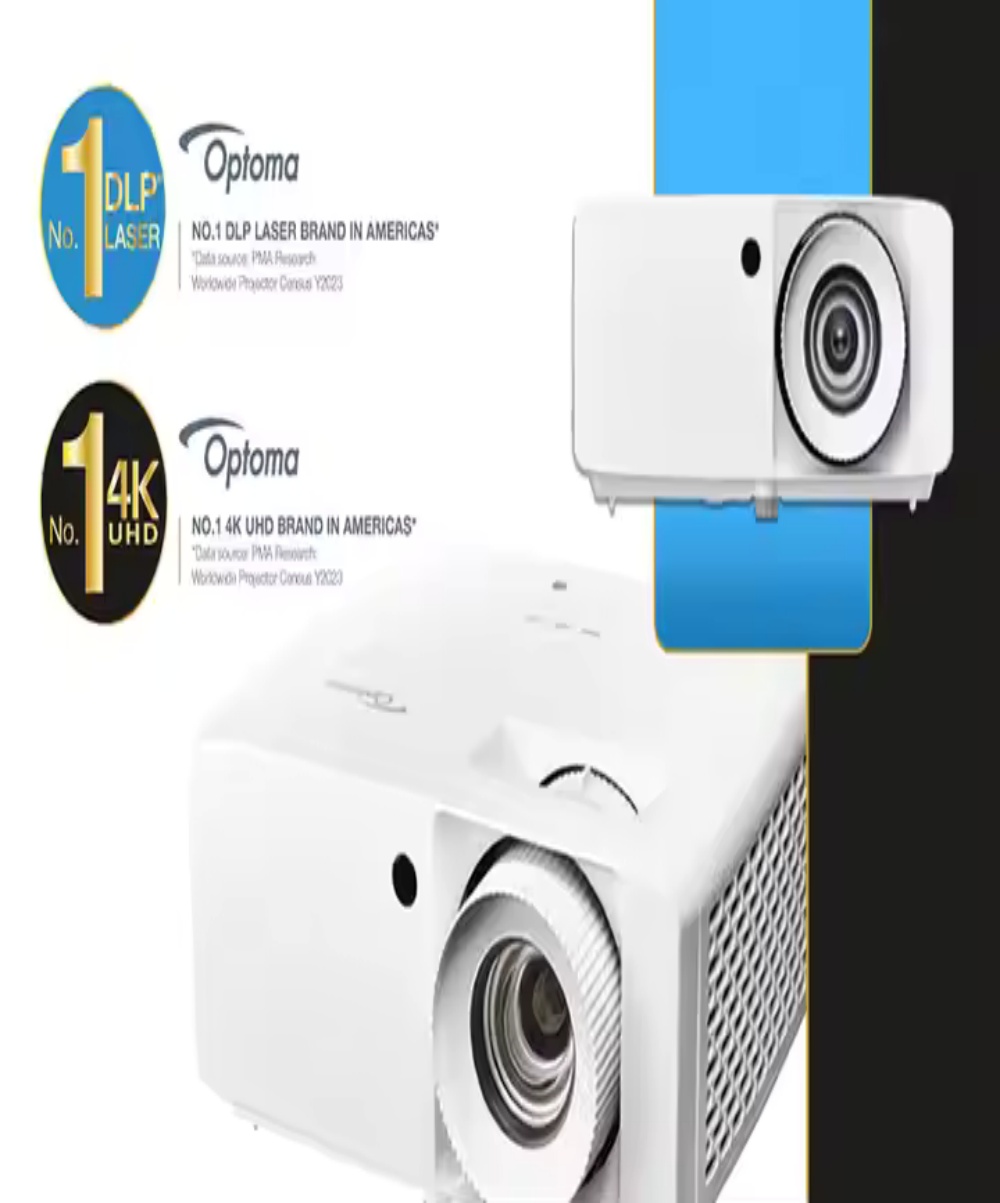 Optoma UHZ66 4K Native Home Cinema Projector, Laser 4000 Lumens IPX6 Gaming Proyector with 4K HDR High Contrast Full 3D Beamer