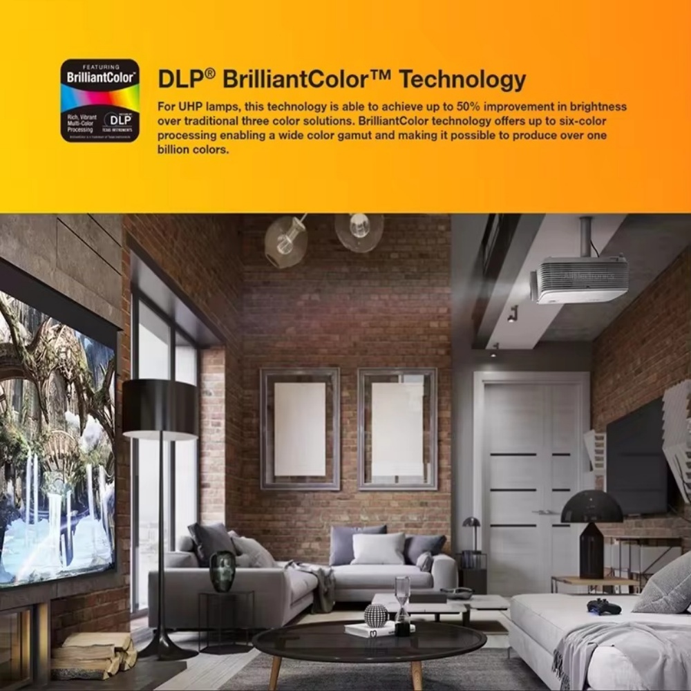 Optoma HD28EH DLP Video Projector, High Brightness 4000 Lumens Home Cinema Proyector with 1080P Full HD 4K HDR 3D Beamer