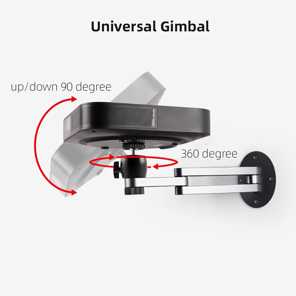 Universal Projector Wall Mount Bracket with 2 Folding Arm 26cm Adjustable Length for XGIMI JMGO BENQ ePson Projectors and Camera