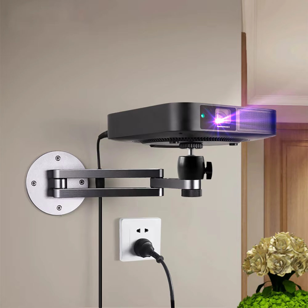 Universal Projector Wall Mount Bracket with 2 Folding Arm 26cm Adjustable Length for XGIMI JMGO BENQ ePson Projectors and Camera