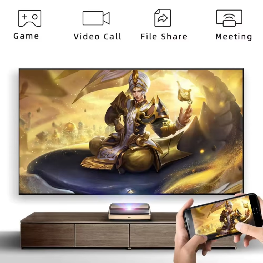 JmGO S3 4K DLP Lazer Projector Home Theater with Android WiFi Beam Speaker New Release Versatile 4K LED Projector Home Theater