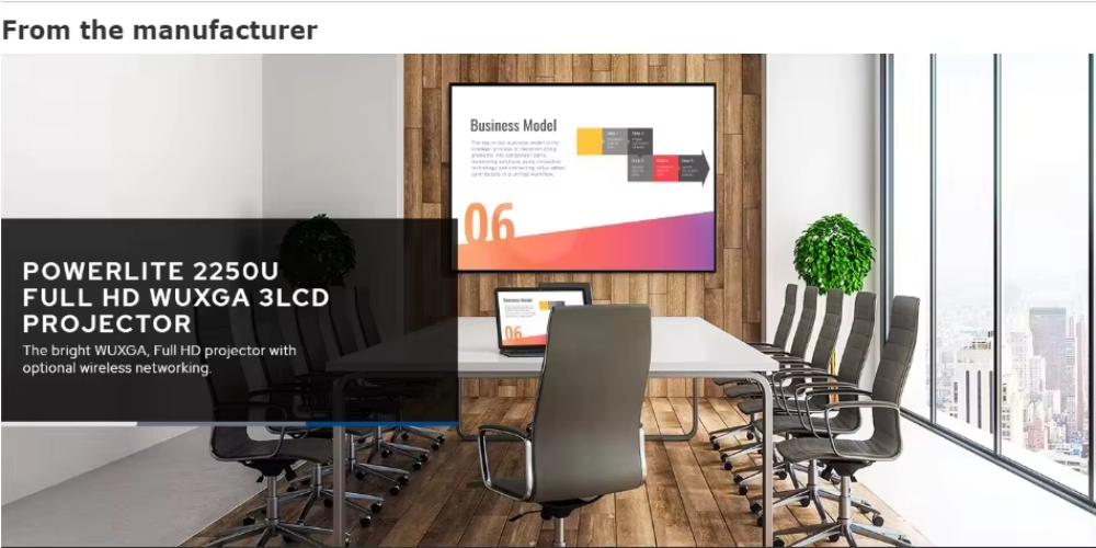 Epsons EB-2250u Smart Wireless 4K Ultra HD 2K LED 3D DLP Projector 5500 Lumens Portable Office Living Room Outdoor Cinema US