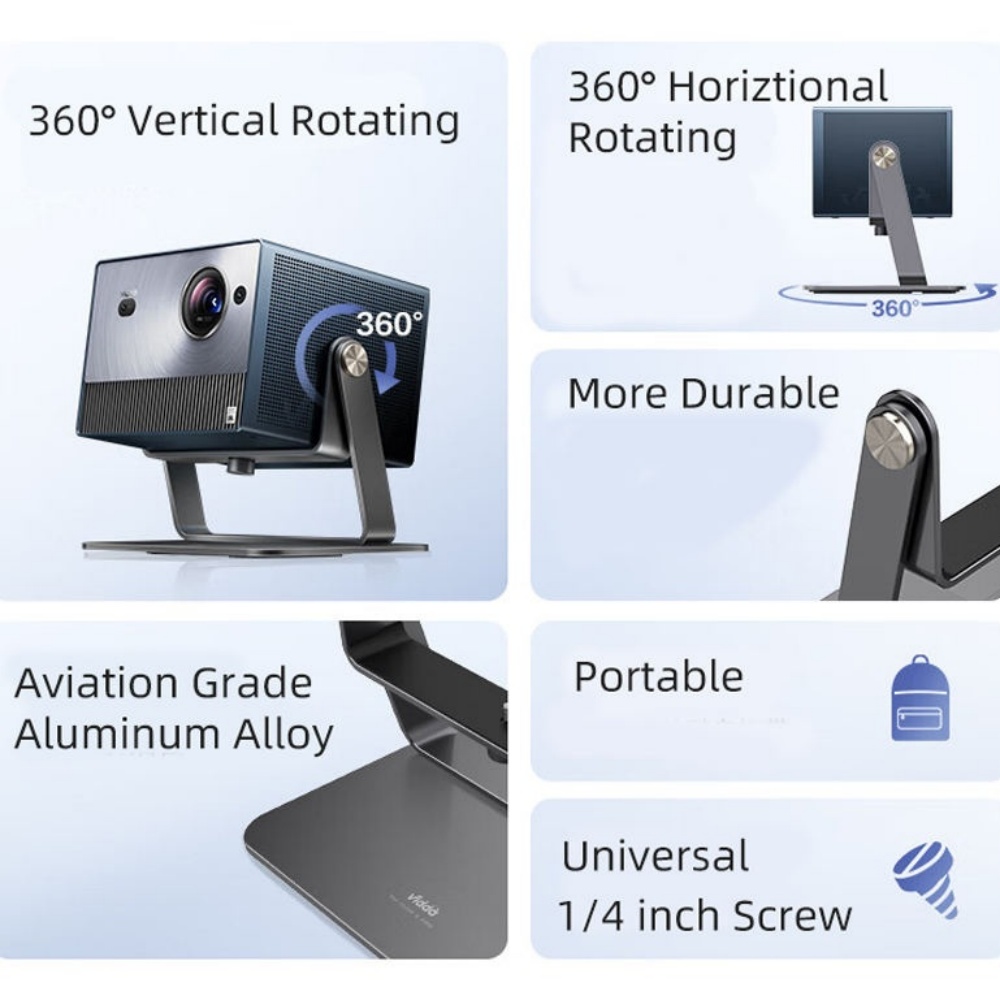 Vidda D6 360 Degree Gimbal Bracket for C1 Series, Like C1, C1S, C1 PRO 4K Projector Bracket With Vertical and Horizontal Adjust