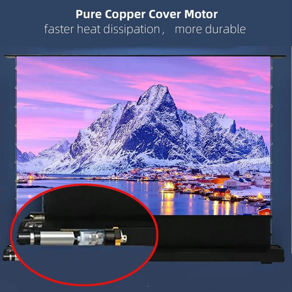 Paihao Home Cinema 4K Projector Screen Electric 72-150 Inch Tension PET Crystal UST ALR Laser 3D Style Motorized Floor 16:9