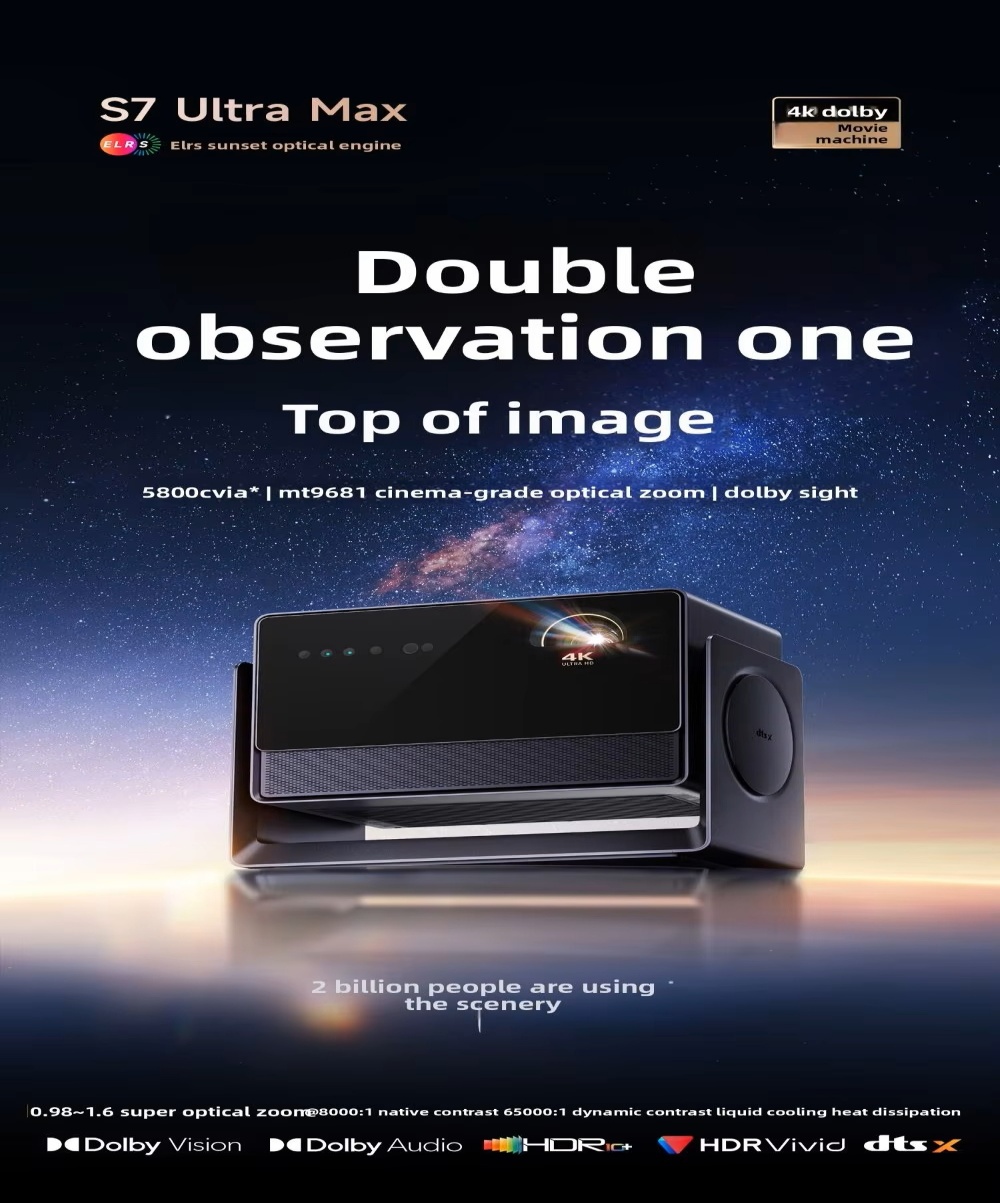 Newest Dangbei S7 Ultra Max Full Laser Projector 4K, 5800 CVIA Lm, Dolby Vision, ELRS Engine 4k Nati