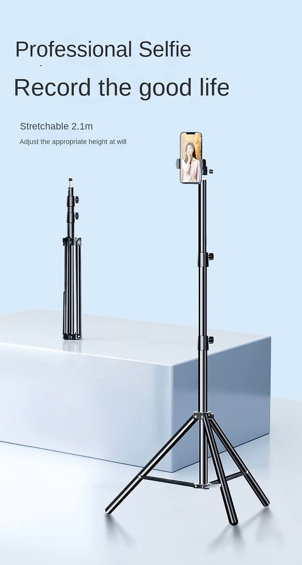 Paihao 1/4 Inch Gimbal 5KGS Loading Universal Projector Floor Stand Tripod Smartphones and Projectors Mount for Living Room