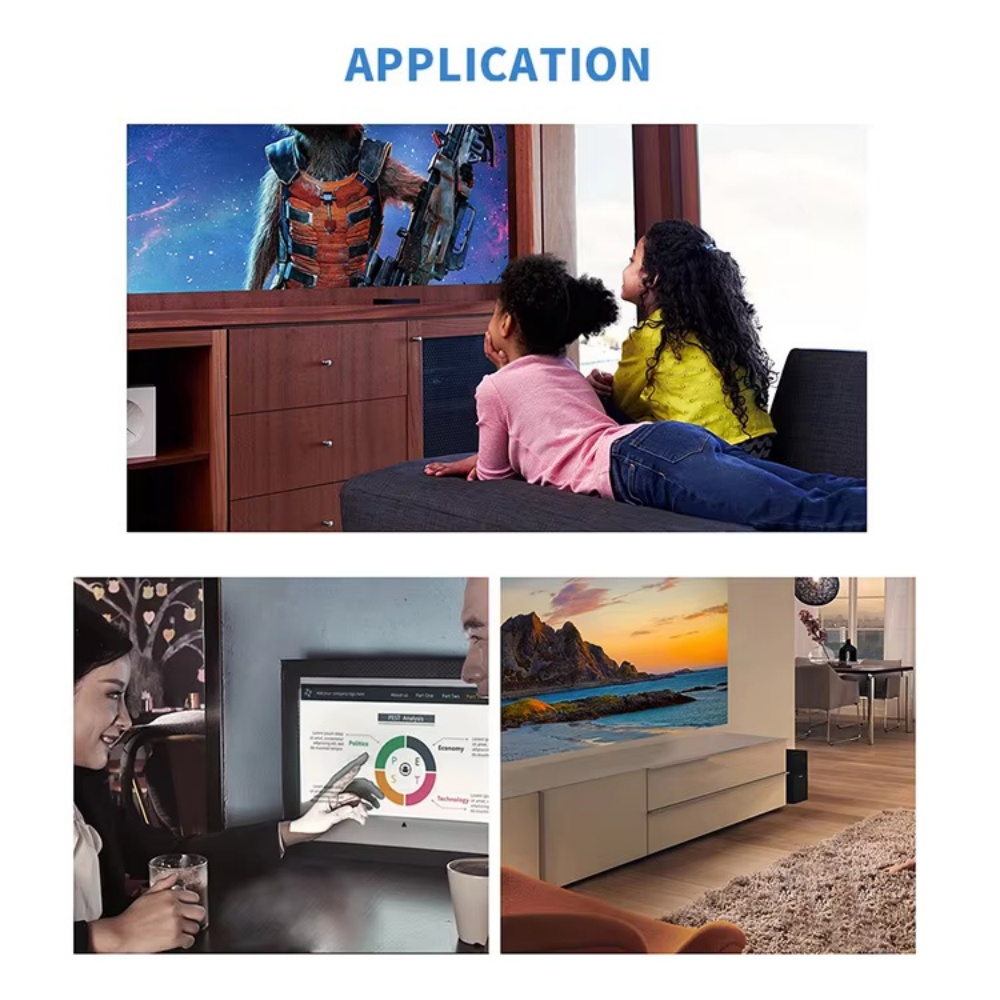 T8 Mini Android TV 9.0 Smart Projector, 2.4/5G WiFi Bluetooth 5.0 720P Native 200 ANSI with Electric Focus Portable Home Cinema