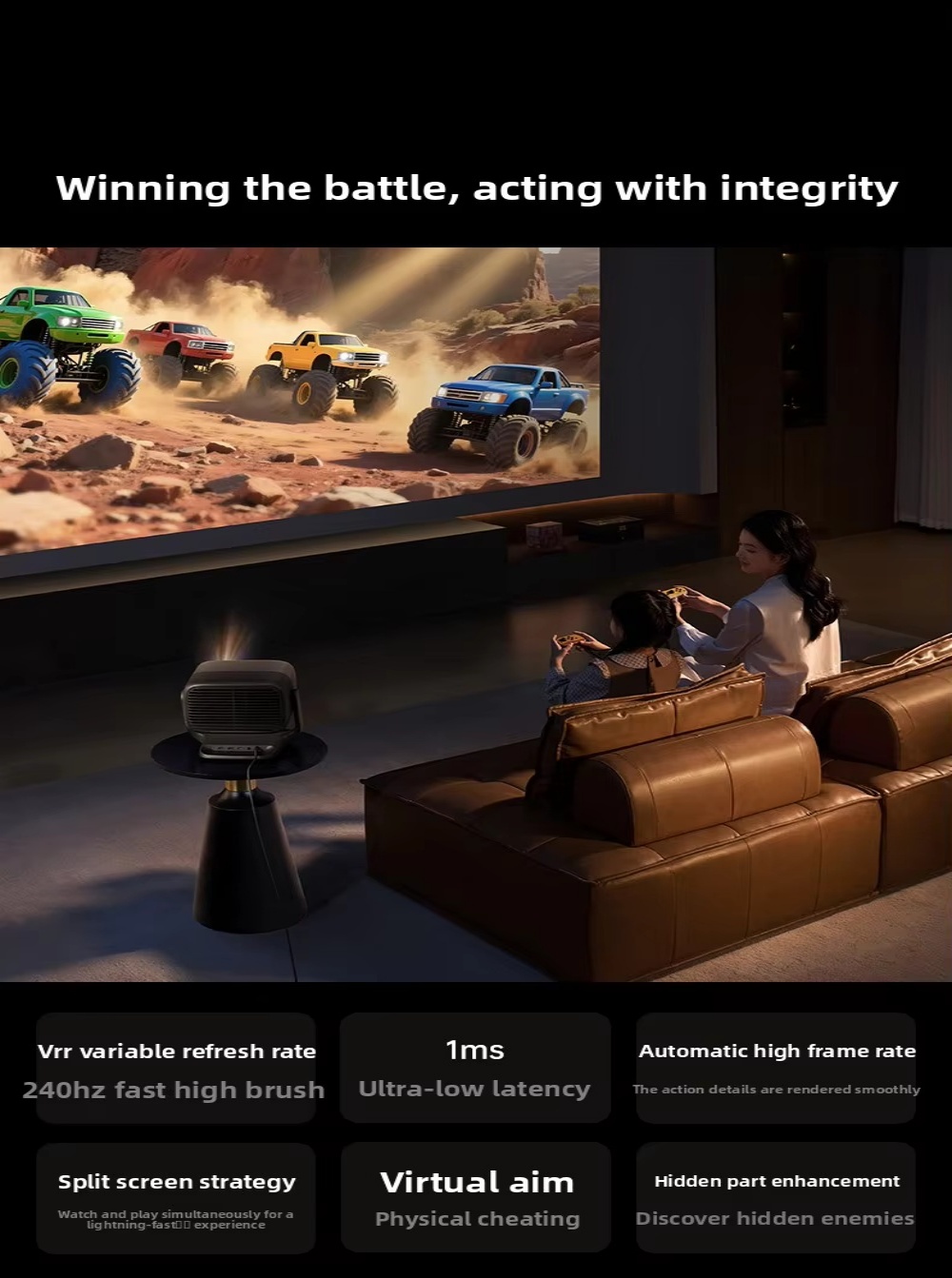 JMGO N5 Ultra Max 4K UHD DLP Projector Laser 6000 Lumens 11000:1 Contrast HIFI Stereo AI Gimbal 1ms Gaming Home Theater Built-In