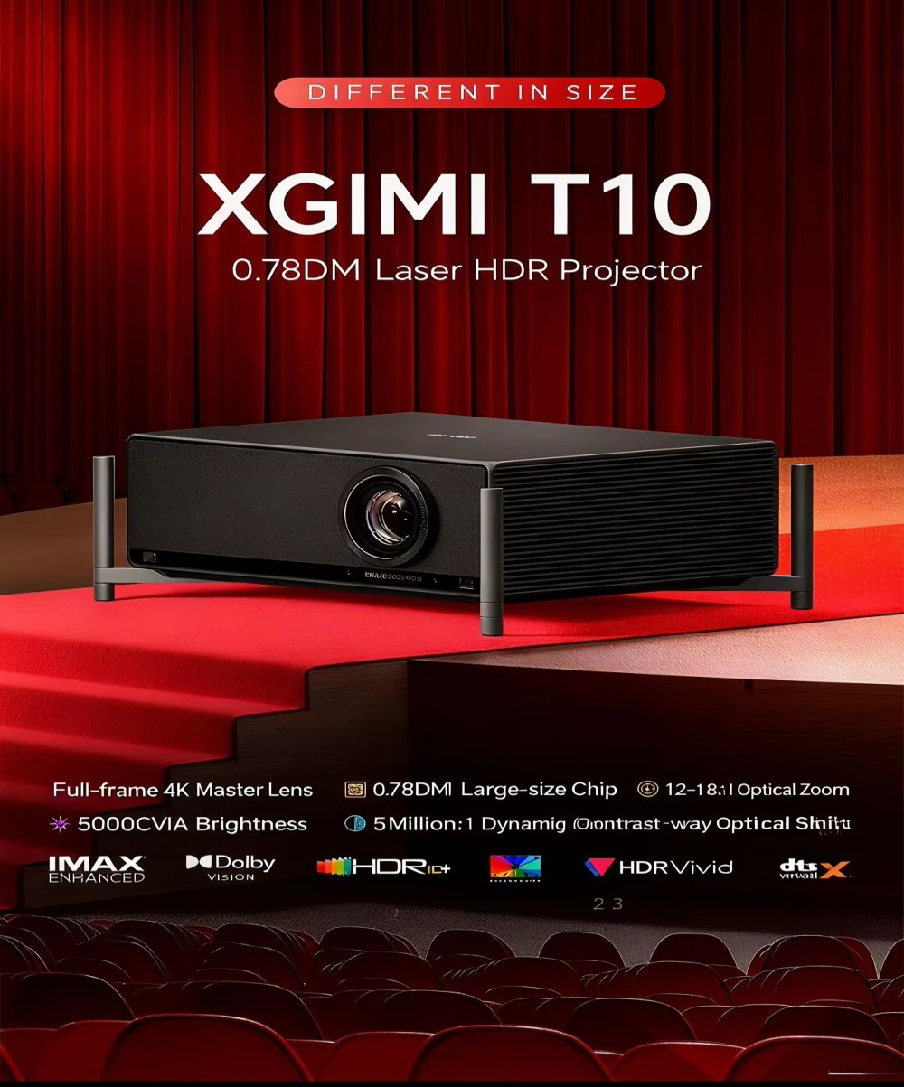 XGIMI T10 Smart 4K Laser Home Theater Projector 5000 Lumens 0.78 DMD HDR10+ Auto Keystone 4GB RAM 12