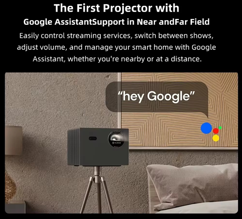 Global Valerion VisionMaster Max 4K Smart GTV Projector, Triple Laser 3500 Lumens Android TV IMAX 4GB 128GB 1.67X Zoom Beamer