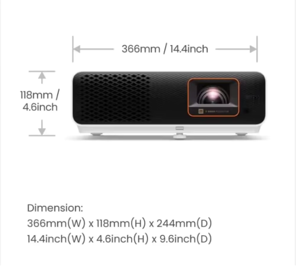 BenQ X500i 3840*2160P Short Throw Smart Projector, Built-in Android 11 2.4G/5 Wifi BT5.0 for Home Entertainment Projector