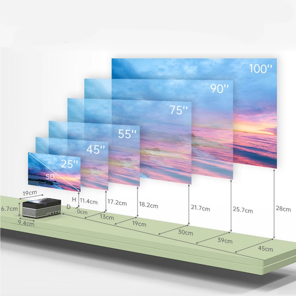 Paihao P9 Pro Portable Finger Touch Interactive Floor Projector Android WiFi 1080P 4K Support 1000 ANSI Lumens Built-in Speakers