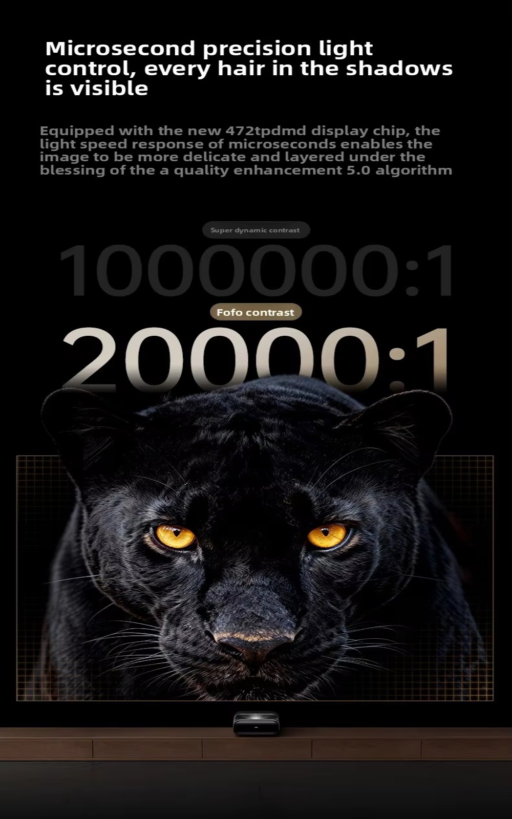 JMGO O3 Ultra Laser Projector, Yitian Air Gesture Remote UWB Tech 3100 Lumens Supports 3d Movie Smart Home Theater Projector 4K