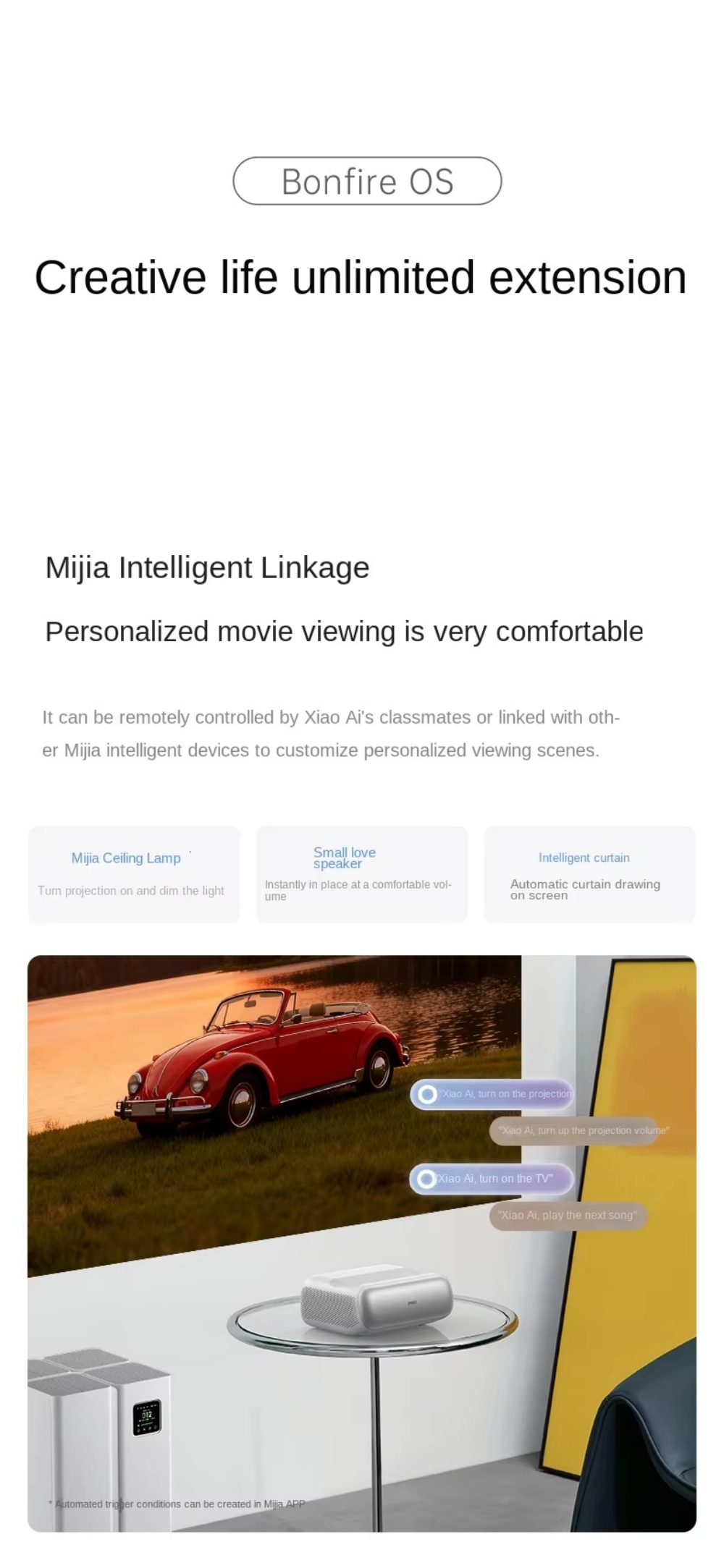 JMGO O3 1080P Ultra Short Throw DLP Projector1050 Lumens 2G+64G VRR HD 2.1 Smart Auto Correction Home/Gaming Smart Projector