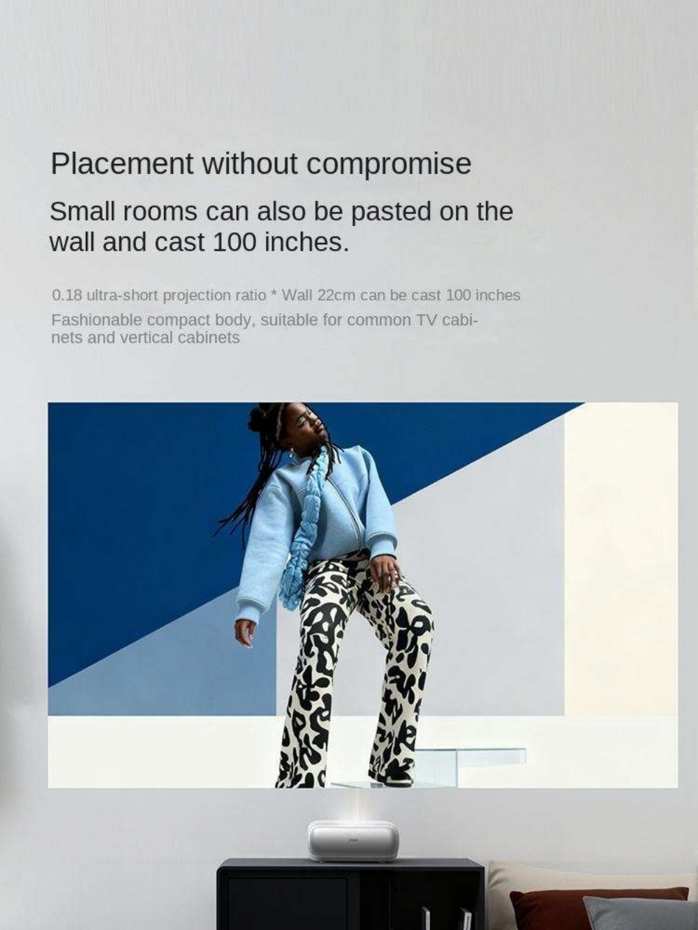 JMGO O3 1080P Ultra Short Throw DLP Projector1050 Lumens 2G+64G VRR HD 2.1 Smart Auto Correction Home/Gaming Smart Projector