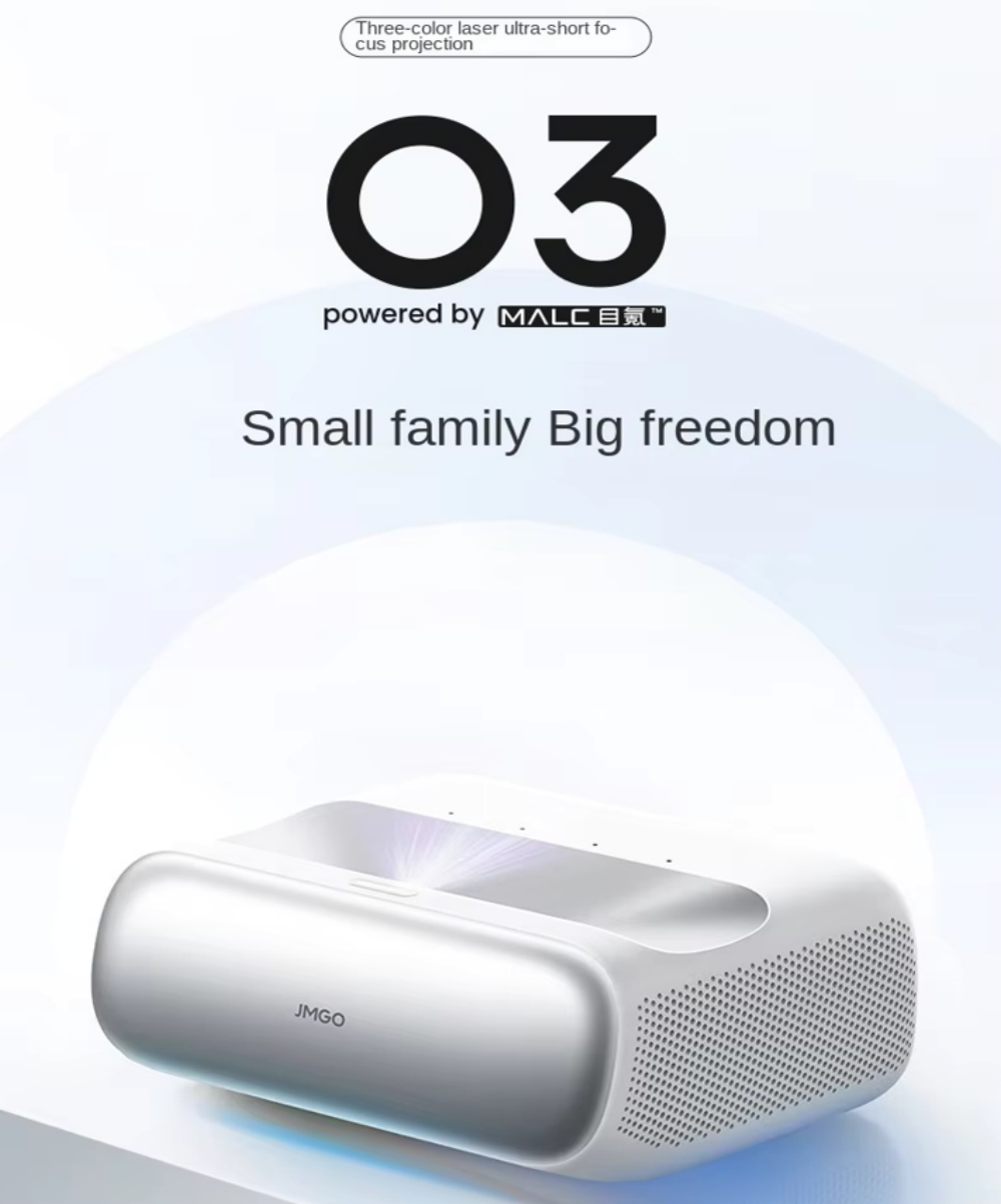 JMGO O3 1080P Ultra Short Throw DLP Projector1050 Lumens 2G+64G VRR HD 2.1 Smart Auto Correction Hom